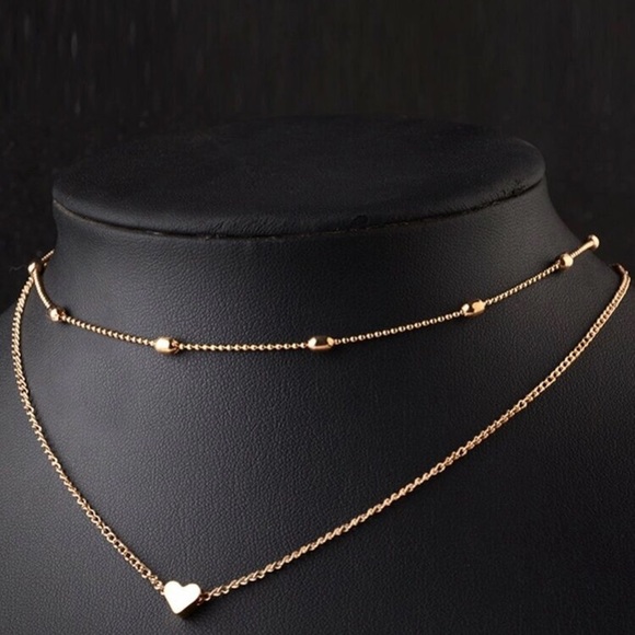 💞 Awesome BoHo heart double layered chain in gold or silver 💕 - Picture 6 of 16